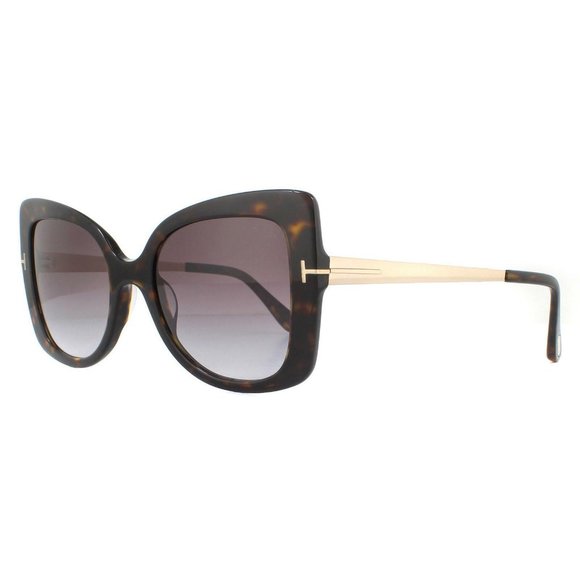 TOM FORD Brown Women Gianna-02 Ft-0609-52t Havana Butterfly Sunglasses - Picture 4 of 4
